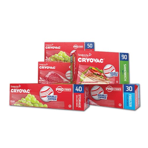 Diversey Cryovac One Gallon Freezer Bag Dual Zipper 1 Gal 2.5 Mil 10.5 X 10.94 Clear 270/carton - Food Service - Diversey™