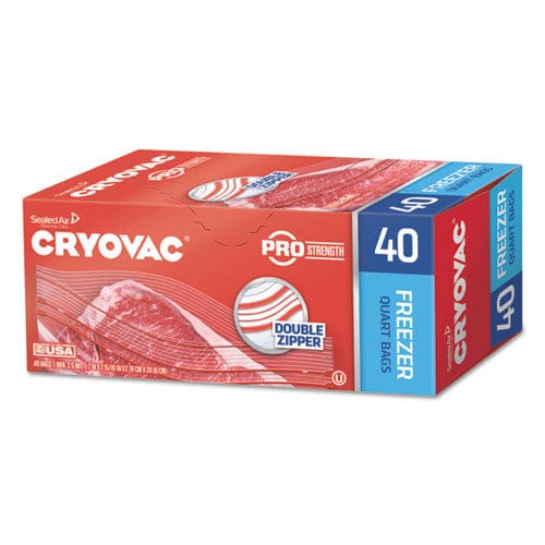 Diversey Cryovac One Quart Freezer Bag Dual Zipper 1 Qt 2.5 Mil 7 X 7.94 Clear 360/carton - Food Service - Diversey™