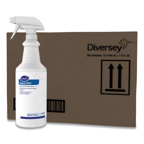Diversey Glance Glass And Multi-surface Cleaner Original 32 Oz Spray Bottle 12/carton - School Supplies - Diversey™