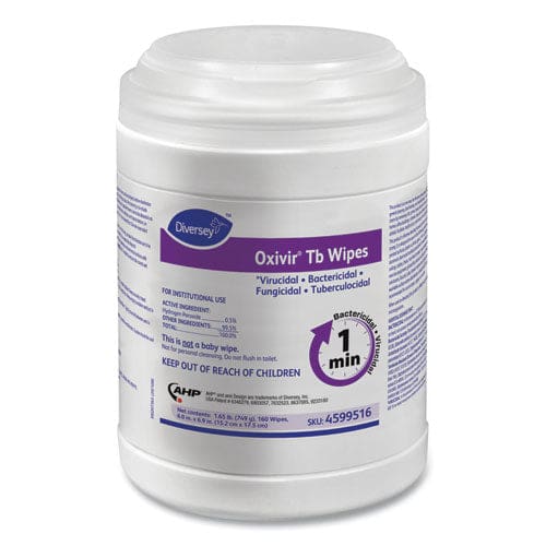 Diversey Oxivir Tb Disinfectant Wipes 7 X 6 White 160/canister 12 Canisters/carton - School Supplies - Diversey™