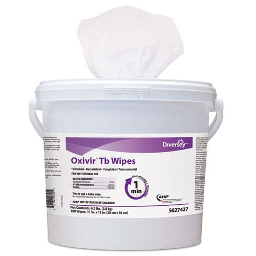Diversey Oxivir Tb Disinfectant Wipes 7 X 6 White 60/canister 12 Canisters/carton - School Supplies - Diversey™