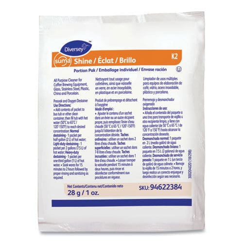 Diversey Suma Shine Portion Pak Powder 100 Per Carton - School Supplies - Diversey™