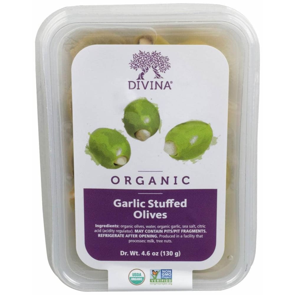 DIVINA DIVINA Organic Garlic Stuffed Olives, 4.6 oz