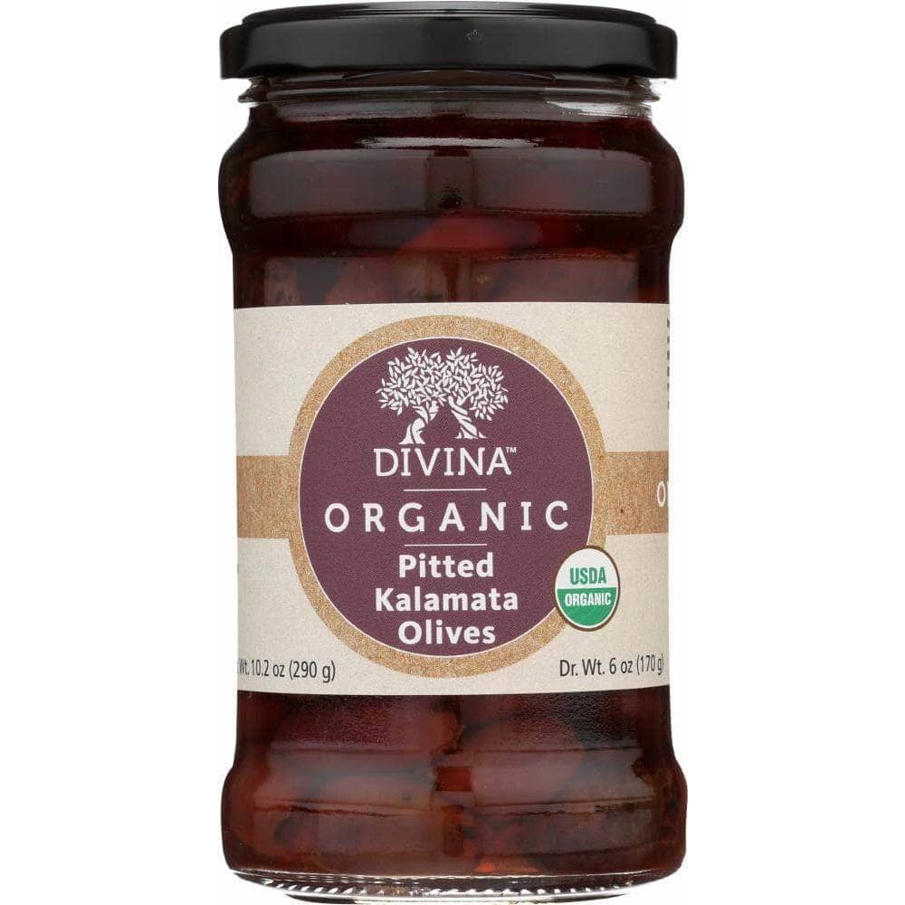 Divina Divina Organic Kalamata Pitted Olives, 6 Oz