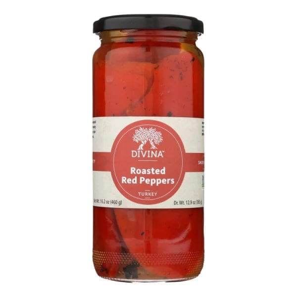 Divina - Roasted Sweet Red Peppers - Case of 6 - 13 oz. - Divina