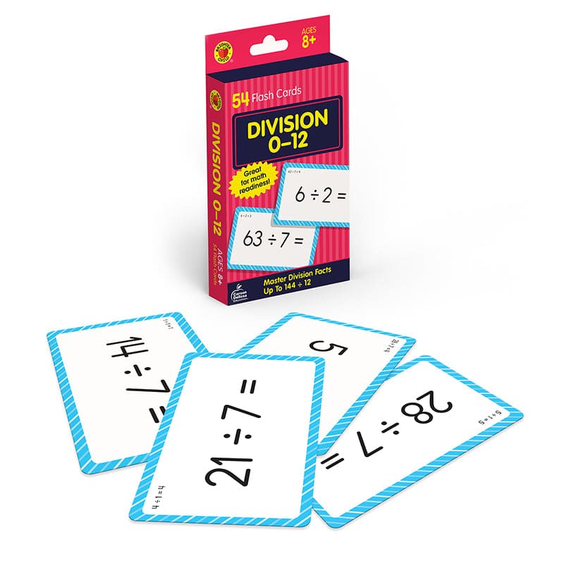 Division To 12 Flash Cards (Pack of 12) - Multiplication & Division - Carson Dellosa Education