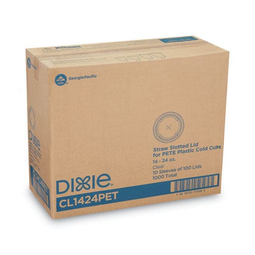 Dixie Cold Drink Cup Lids Fits 16 Oz Plastic Cold Cups Clear 100/sleeve 10 Sleeves/carton - Food Service - Dixie®