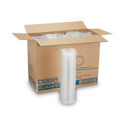 Dixie Cold Drink Cup Lids Fits 16 Oz Plastic Cold Cups Clear 100/sleeve 10 Sleeves/carton - Food Service - Dixie®