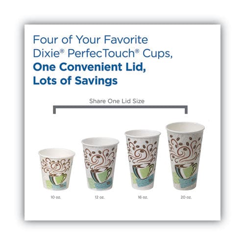 Dixie Dome Drink-thru Lids Fits 10 Oz To 20 Oz Dixie Paper Hot Cups White 100/pack - Food Service - Dixie®