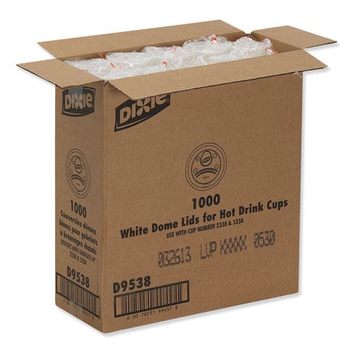 Dixie Dome Hot Drink Lids Fits 8 Oz Cups White 100/sleeve 10 Sleeves/carton - Food Service - Dixie®