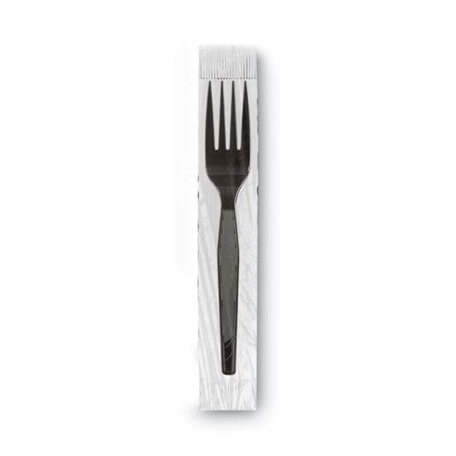 Dixie Grab’n Go Wrapped Cutlery Forks Black 90/box 6 Box/carton - Food Service - Dixie®