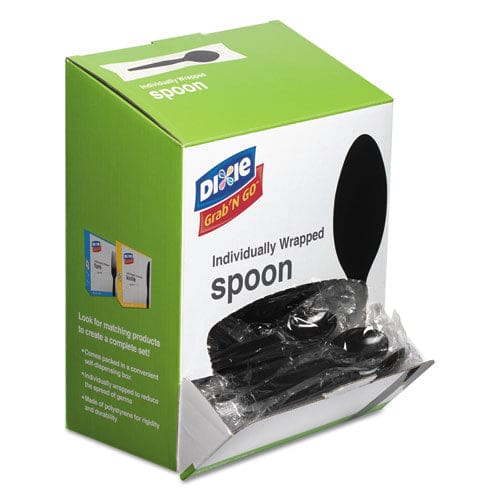 Dixie Grab’n Go Wrapped Cutlery Teaspoons Black 90/box 6 Box/carton - Food Service - Dixie®