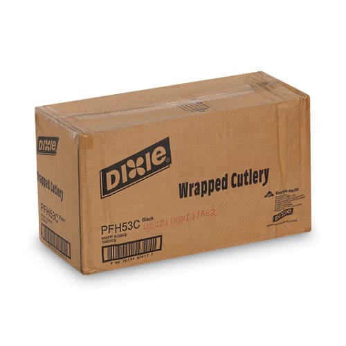 Dixie Individually Wrapped Heavyweight Forks Polypropylene Black 1,000/carton - Food Service - Dixie®