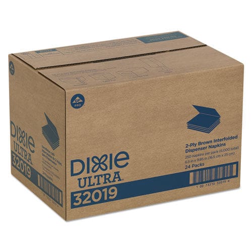 Dixie Interfold Napkin Refills 2-ply 6.5 X 5 Folded Brown 6,000/carton - Food Service - Dixie®
