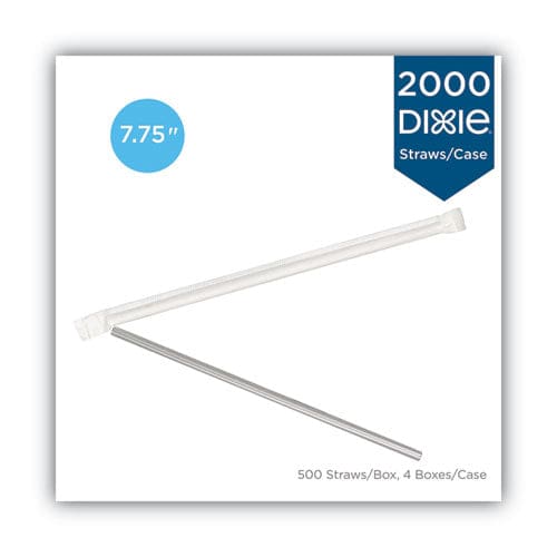 Dixie Jumbo Straws 7.75 Plastic Translucent 500/box 4 Boxes/carton - Food Service - Dixie®