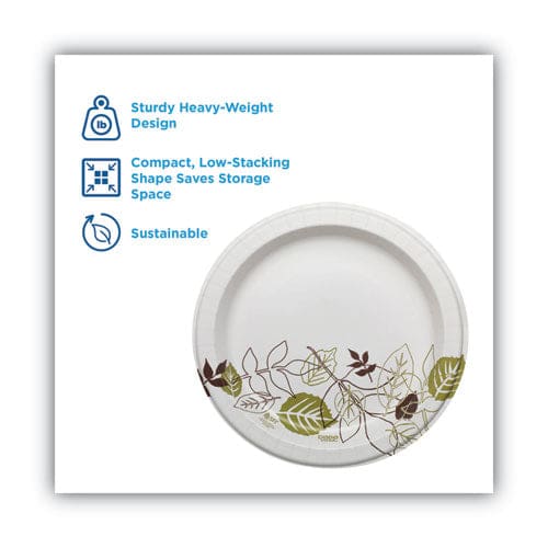 Dixie Pathways Soak Proof Shield Heavyweight Paper Plates Wisesize 10.13 Dia Green/burgundy 500/carton - Food Service - Dixie®
