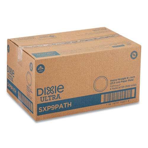 Dixie Pathways Soak Proof Shield Heavyweight Paper Plates Wisesize 8.5 Dia Green/burgundy 500/carton - Food Service - Dixie®