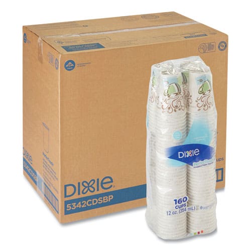 Dixie Perfectouch Paper Hot Cups 12 Oz Coffee Haze Design 160/pack 6 Packs/carton - Food Service - Dixie®