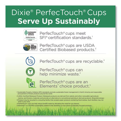 Dixie Perfectouch Paper Hot Cups 12 Oz Coffee Haze Design 160/pack 6 Packs/carton - Food Service - Dixie®