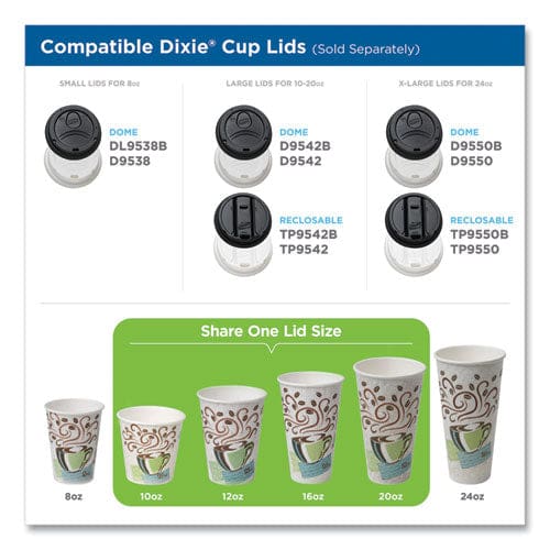 Dixie Perfectouch Paper Hot Cups 12 Oz Coffee Haze Design 25 Sleeve 20 Sleeves/carton - Food Service - Dixie®