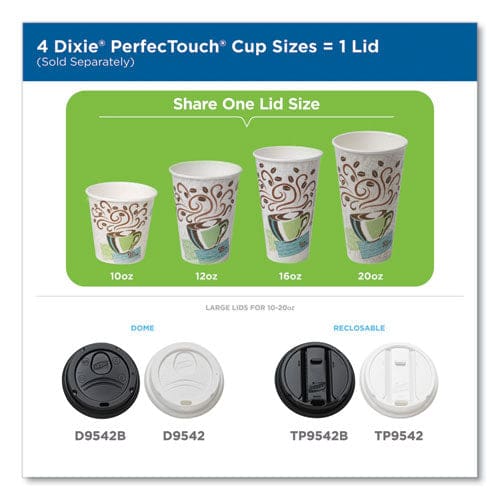 Dixie Perfectouch Paper Hot Cups 12 Oz Coffee Haze Design Individually Wrapped 1,000/carton - Food Service - Dixie®
