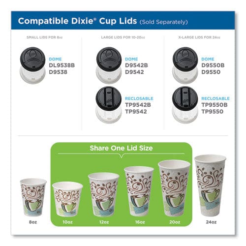 Dixie Perfectouch Paper Hot Cups 16 Oz Coffee Haze Design 25 Sleeve 20 Sleeves/carton - Food Service - Dixie®