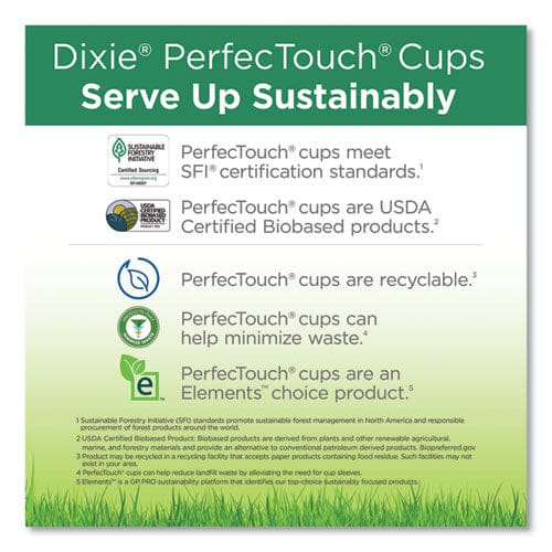 Dixie Perfectouch Paper Hot Cups 16 Oz Coffee Haze Design 50/pack - Food Service - Dixie®