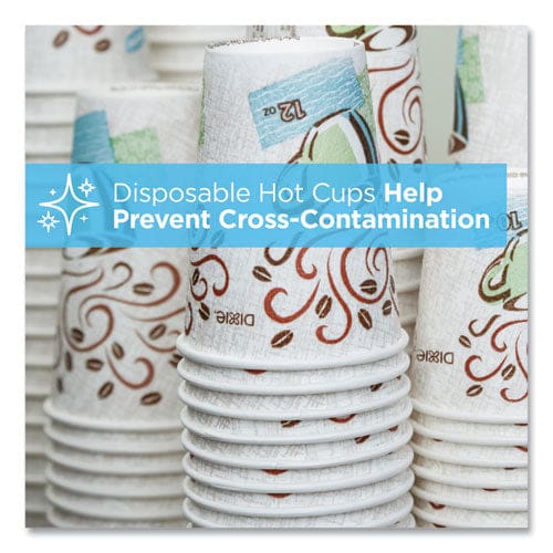 Dixie Perfectouch Paper Hot Cups 16 Oz Coffee Haze Design 50/pack - Food Service - Dixie®