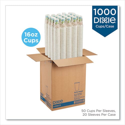 Dixie Perfectouch Paper Hot Cups 16 Oz Coffee Haze Design 50/sleeve 20 Sleeves/carton - Food Service - Dixie®
