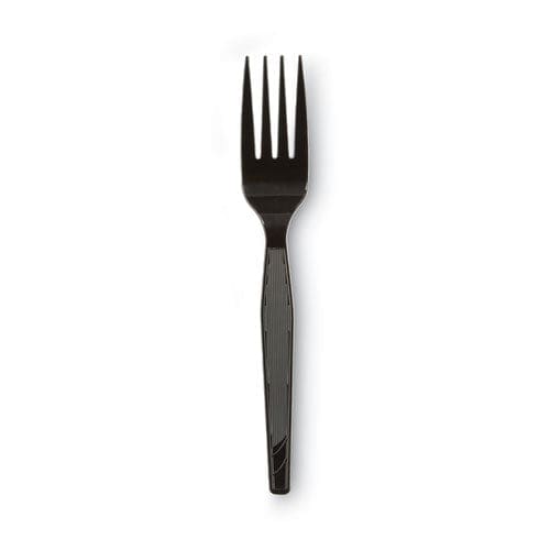 Dixie Plastic Cutlery Heavy Mediumweight Forks Black 1,000/carton - Food Service - Dixie®