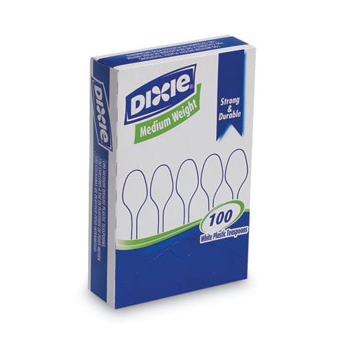 Dixie Plastic Cutlery Heavy Mediumweight Teaspoons White 100/box - Food Service - Dixie®