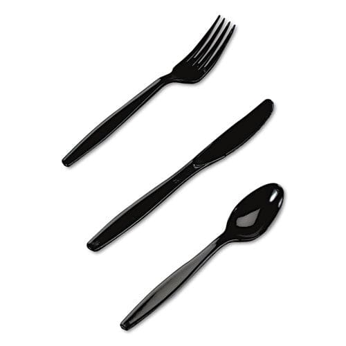 Dixie Plastic Cutlery Heavyweight Forks Black 1,000/carton - Food Service - Dixie®