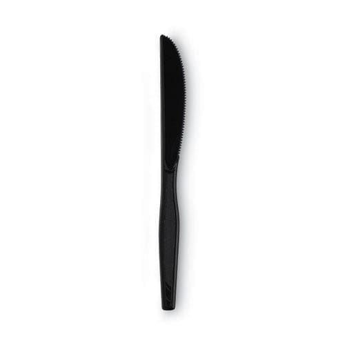 Dixie Plastic Tableware Heavy Mediumweight Knives Black 100/box - Food Service - Dixie®