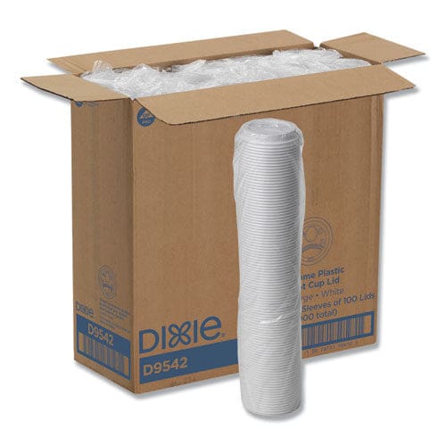 Dixie Reclosable Lids Fits 12 Oz To 20 Oz Dixie Cups 10 Oz To 20 Oz Perfectouch Cups White 100/pack 10 Packs/carton - Food Service - Dixie®