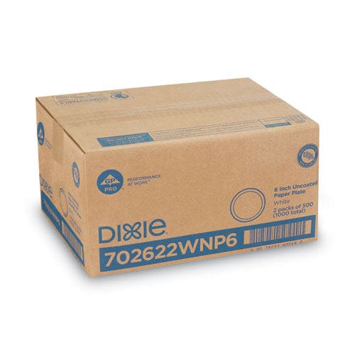 Dixie White Paper Plates 6 Dia 500/packs 2 Packs/carton - Food Service - Dixie®