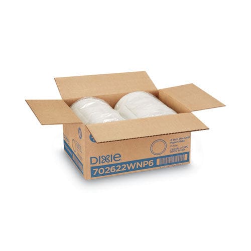 Dixie White Paper Plates 6 Dia 500/packs 2 Packs/carton - Food Service - Dixie®