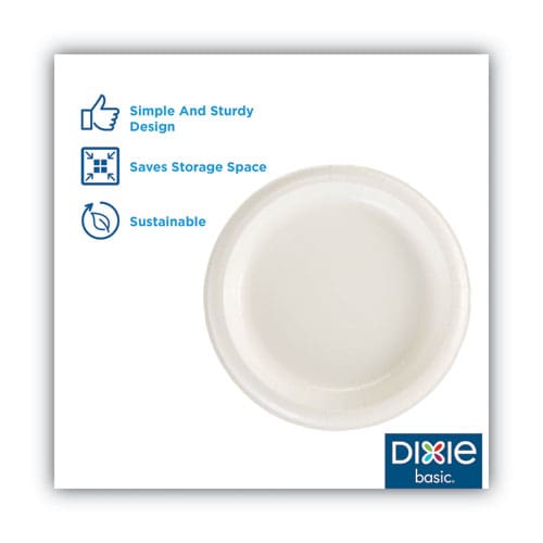 Dixie White Paper Plates 8.5 Dia Individually Wrapped White 500/carton - Food Service - Dixie®