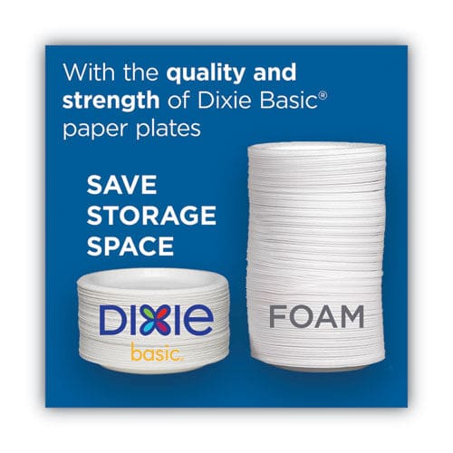 Dixie White Paper Plates 8.5 Dia Individually Wrapped White 500/carton - Food Service - Dixie®