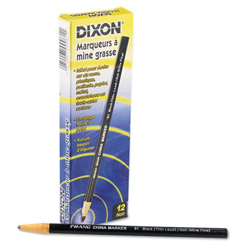 Dixon China Marker Black Thin Lead Dozen - Industrial - Dixon®