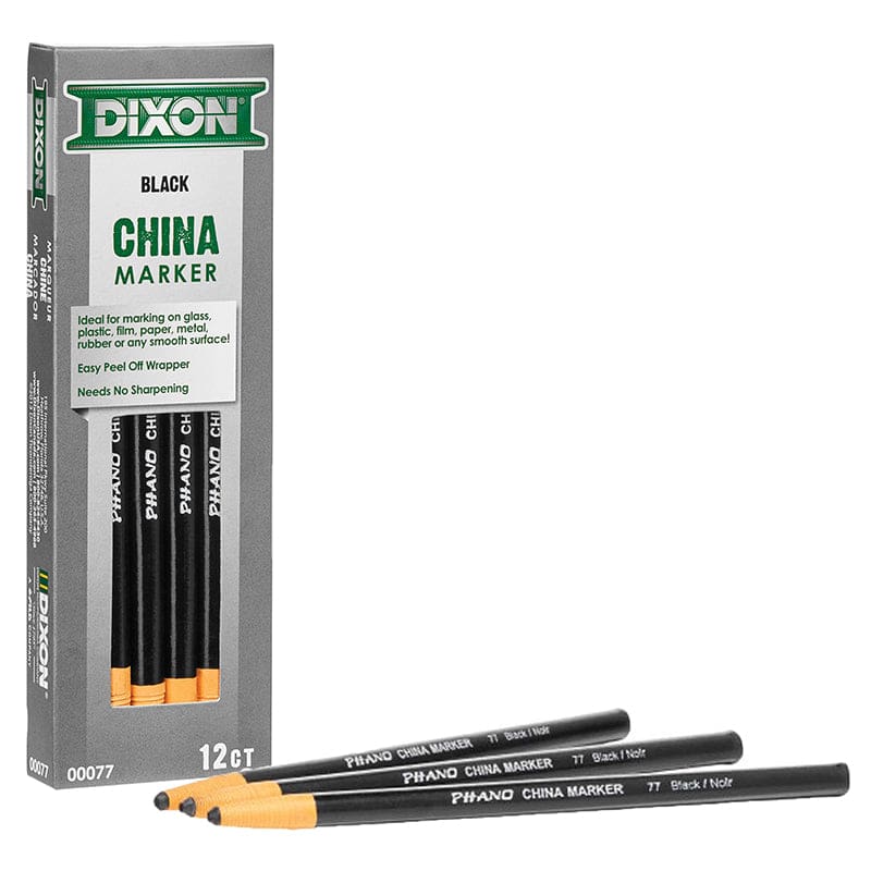Dixon China Markers Black 12-Pack (Pack of 6) - Markers - Dixon Ticonderoga Company