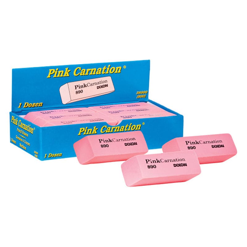 Dixon Pink Carnation Erasers Medium (Pack of 8) - Erasers - Dixon Ticonderoga Company