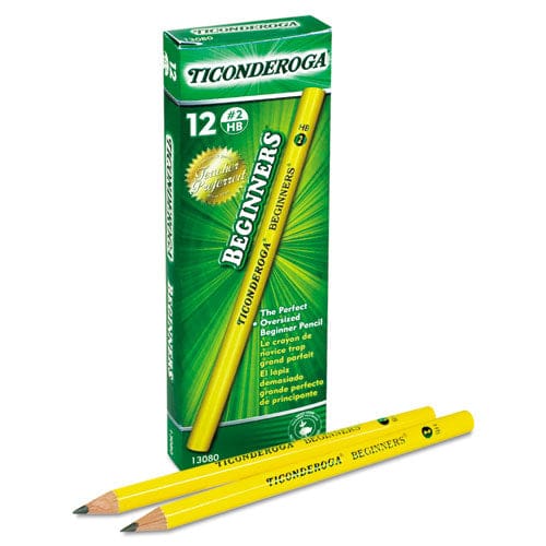 Dixon Ticonderoga Beginners Woodcase Pencil With Microban Protection Hb (#2) Black Lead Yellow Barrel Dozen - School Supplies - Dixon®
