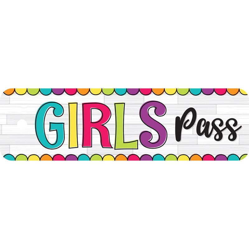 Diy Dots Girls Pass Plastic (Pack of 10) - Hall Passes - Top Notch Teacher Products