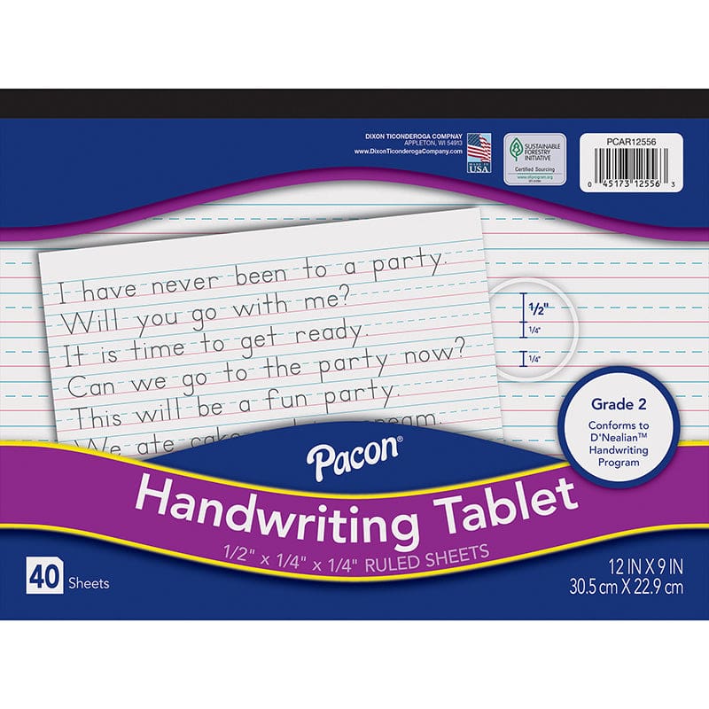 Dnealian 40 Sheet Writing Tablet Learn To Write (Pack of 12) - Note Books & Pads - Dixon Ticonderoga Co - Pacon