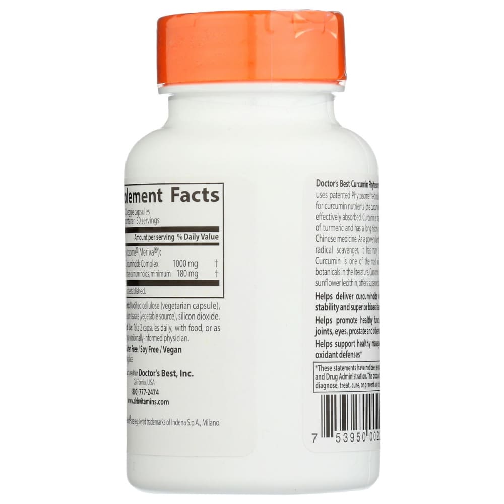 Doctors Best Curcumin Phytosome With Meriva 60 Vc Shelhealth