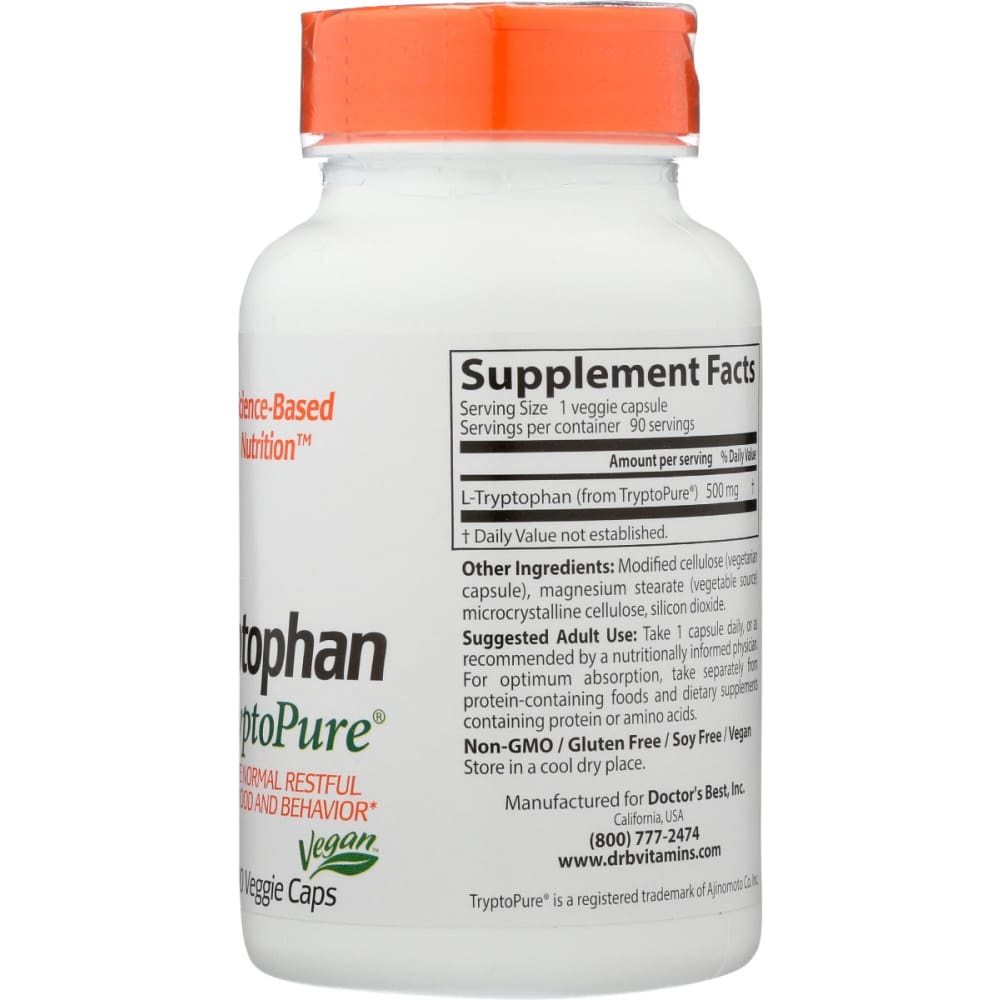 DOCTORS BEST: L Tryptophan With Tryptopure 500Mg 90 vc - Health > Vitamins & Supplements - DOCTORS BEST