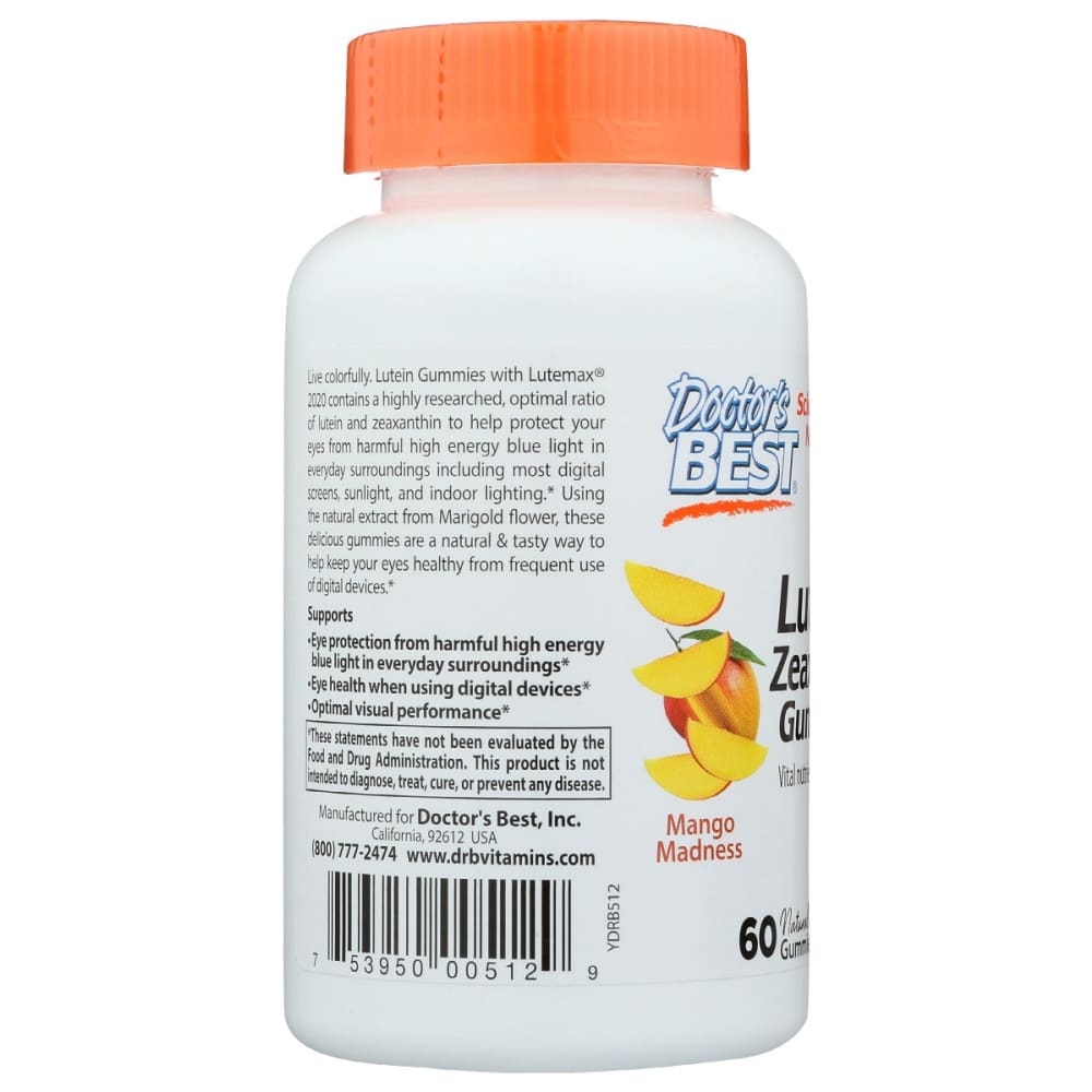 DOCTORS BEST: Lutein & Zeaxanthin Gummies Mango Madness 60 ct - Health > Vitamins & Supplements - DOCTORS BEST