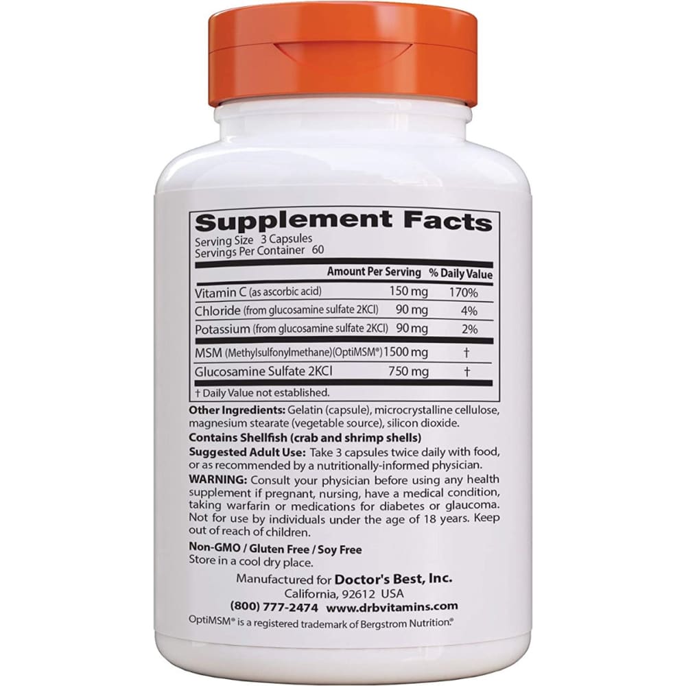 DOCTORS BEST: Synergistic Glucosamine Msm 180 cp - Health > Vitamins & Supplements - DOCTORS BEST