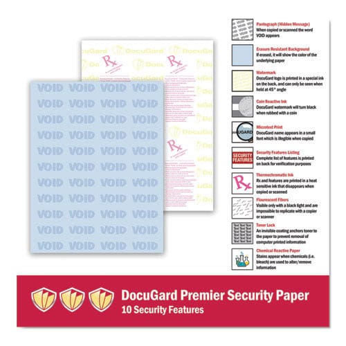 DocuGard Medical Security Papers 24 Lb Bond Weight 8.5 X 11 Blue 500/ream - Office - DocuGard™