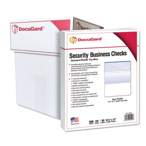 DocuGard Standard Security Check 11 Features 8.5 X 11 Green Marble Top 500/ream - Office - DocuGard™